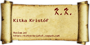 Kitka Kristóf névjegykártya