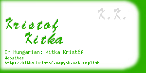 kristof kitka business card
